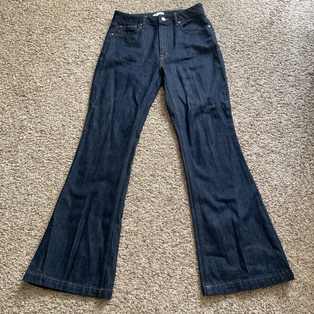Warehouse Dark Indigo Flare Jeans